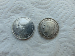 Jugoszlávia ezüst 10 dinár 1931 - 20 dinár 1938 LOT !