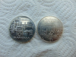 Finnország ezüst 10 márka 1967 - 1971 24 grammos ezüst érmék