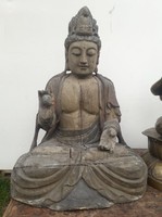 Approximately 600 years old, 80 cm wooden guan yin statue.