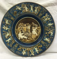 Gebruder schütz, large decorative plate decorated with putties, 35.5 cm!