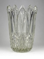 1I492 Jelzett cseh art deco vastagfalú üveg váza díszváza