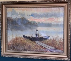 László Remó 's painting painter - fisherman - 394.