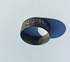 World War I silver ring with scenes, marked ges.Gesch 1914-1916