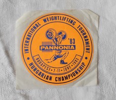 Retro matrica Nemzetközi Súlyemelő torna 1983 junius 7 - 11 Budapest Pannonia magyar bajnokság