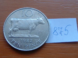 Guernsey 10 pence 1982 copper-nickel, (guernsey cows) 28.5 mm # 875