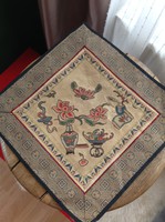 Old Chinese silk tablecloth