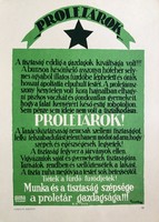 “Proletárok, munka” - Szovjet soviet kommunista tanácsköztársaság mozgalmi plakát offset 1959