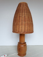 Retro handicraft wicker concealed table lamp from the '70s