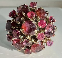 Természetes Rubin (kb. 2,5 Ct) 18k Arany (4,4 g) gyűrű, galambvér színű kövekkel!