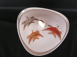 Wallendorf porcelán asztalközép kekszes tál aranyozott halas díszítéssel szép állapotban
