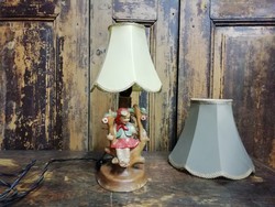 Ceramic lamp, from the middle of the 20th century, hummel style lamp, handmade