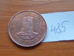 Jersey 1 penny 1986 tower le hocq tower, bronze # 485