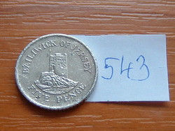 Jersey 5 pence 2002 seymour tower, copper-nickel, 18 mm # 543