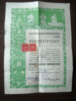 Old document document 1931 Hungarian royal household course certificate