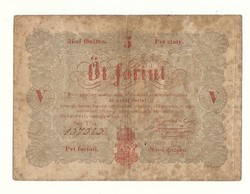 1848 As 5 forint kossuth banknote paper money banknote 1849 war of independence money line ts n