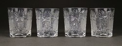 1I585 Csiszolt üveg stampedlis kristály pohár 4 darab