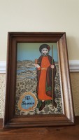 St. Severin glass holy image in wooden frame