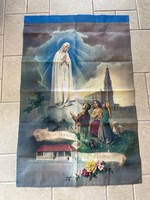Nagy méretü Fatimai Szent Szüz, Szüz Mária textil fali kép, falvédö