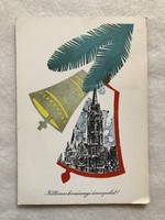 Régi rajzos Karácsonyi képeslap  -  Csurgói Máte Lajos rajz