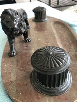 Régi márváby oroszlános asztali tintatartó
