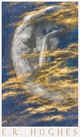 Edward Robert Hughes Fáradt hold 1911 preraffaelita művészeti plakát, női akt éjszaka égbolt felhők
