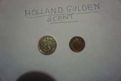 Holland gulden és cent együtt eladó.