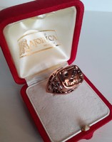 Retro openwork patterned copper seal ring