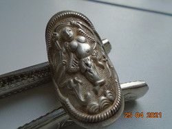 Kínai OPERA  ezüst emlékgyűrű,repoussé,Qing dinasztia