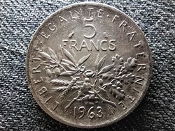 France .835 Silver 5 francs 1963 (id44986)