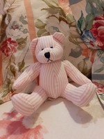 TEDDY BEAR - Rózsaszín csíkos textil maci (Cancer Research)