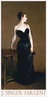 Portrait of John singer sargent madame x 1884 painting art poster, elegant lady in black evening