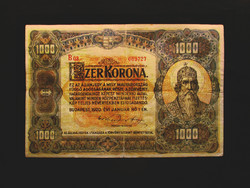 1000 KORONA - 1920 - NAGYMÉRETŰ - RITKASÁG (piros számozás!)