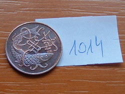 Isle of Man 1/2 half penny 1980 ab, bronze, atlantic herring # 1014