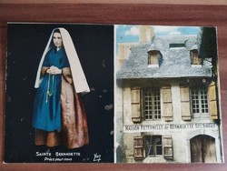 Régi képeslap, Lourdes, Szent Bernadette Sourbirous és a szülőháza