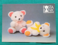 Postabank advertising postcard, postabank teddy bear