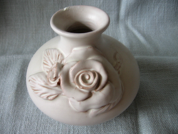 Shabby chic romantikus  plasztikus rózsás kerámia váza