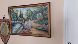 Balogh Rózsika (?) szép romantikus festménye 98x68 cm kerettel