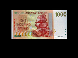 UNC - 1000 DOLLÁR - ZIMBABWEI RITKASÁG - 2007