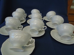 Zsolnay pompadur / pompadour style tea set. In new condition. 10 Personal