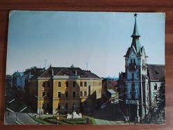 Old postcard, Kaposvár, Kossuth Lajos Square, circa 1970s