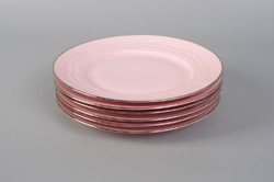 Hüttl, Bán, Mihalik rózsaszín porcelán kistányér készlet