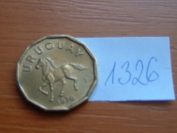 Uruguay 10 centesimos 1976 horse so (santiago, chile) # 1326