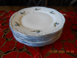 Zsolnay kék barackvirág mintás süteményes tányér, 6 db