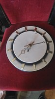 Rare rrr! German art deco goldmann top looking 8-day wall clock 27cm dia. Works with key!