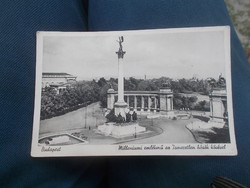 Old postcard 1930s millennium monument with unknown heroes stone
