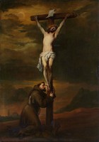 There is a dyck - Saint Francis at the foot of the cross - reprint