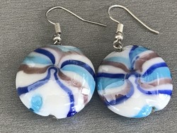 Handmade glass earrings, 4 cm long