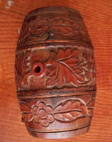 Ornament wine barrel carved from wood.