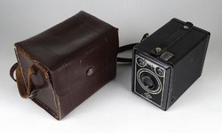 1I674 old agfa box 50 camera leather case 1950