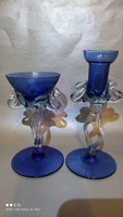 Now for pennies!!! Handcrafted glass candle holders, two pieces together, not identical but matching